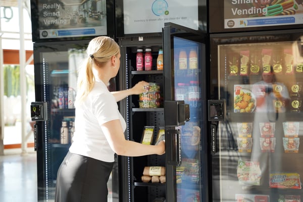 Selfly Store smart vending machines in a location that could be a workplace.