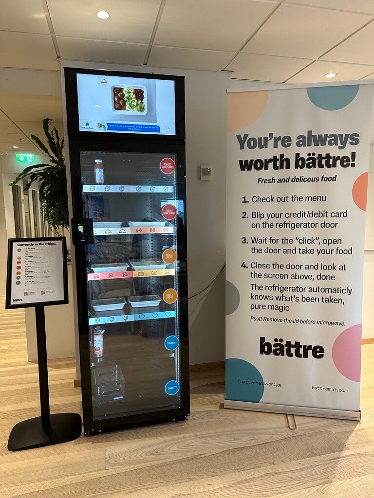 Roll ups advertising the intelligent vending machine inventory